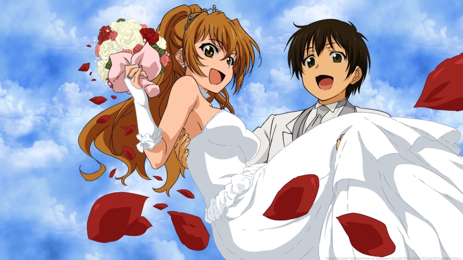dress flowers golden time kaga kouko tada banri wedding wedding
