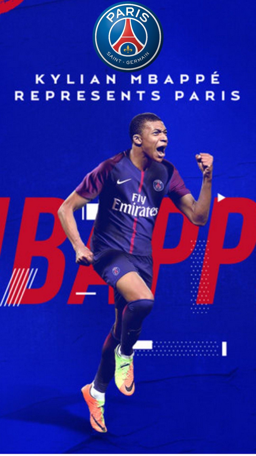 iPhone Wallpaper HD PSG Kylian Mbappe Football Wallpaper