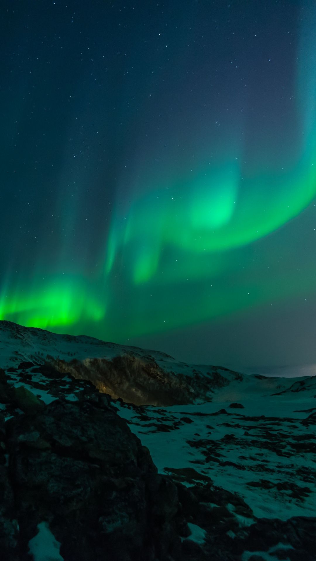 Aurora Borealis, sky, night, landscape, 1080x1920 wallpaper