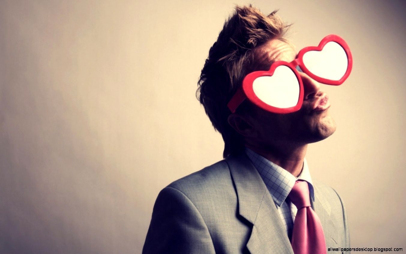 Man Hearts Glasses Love Funny HD Wallpaper. All Wallpaper Desktop