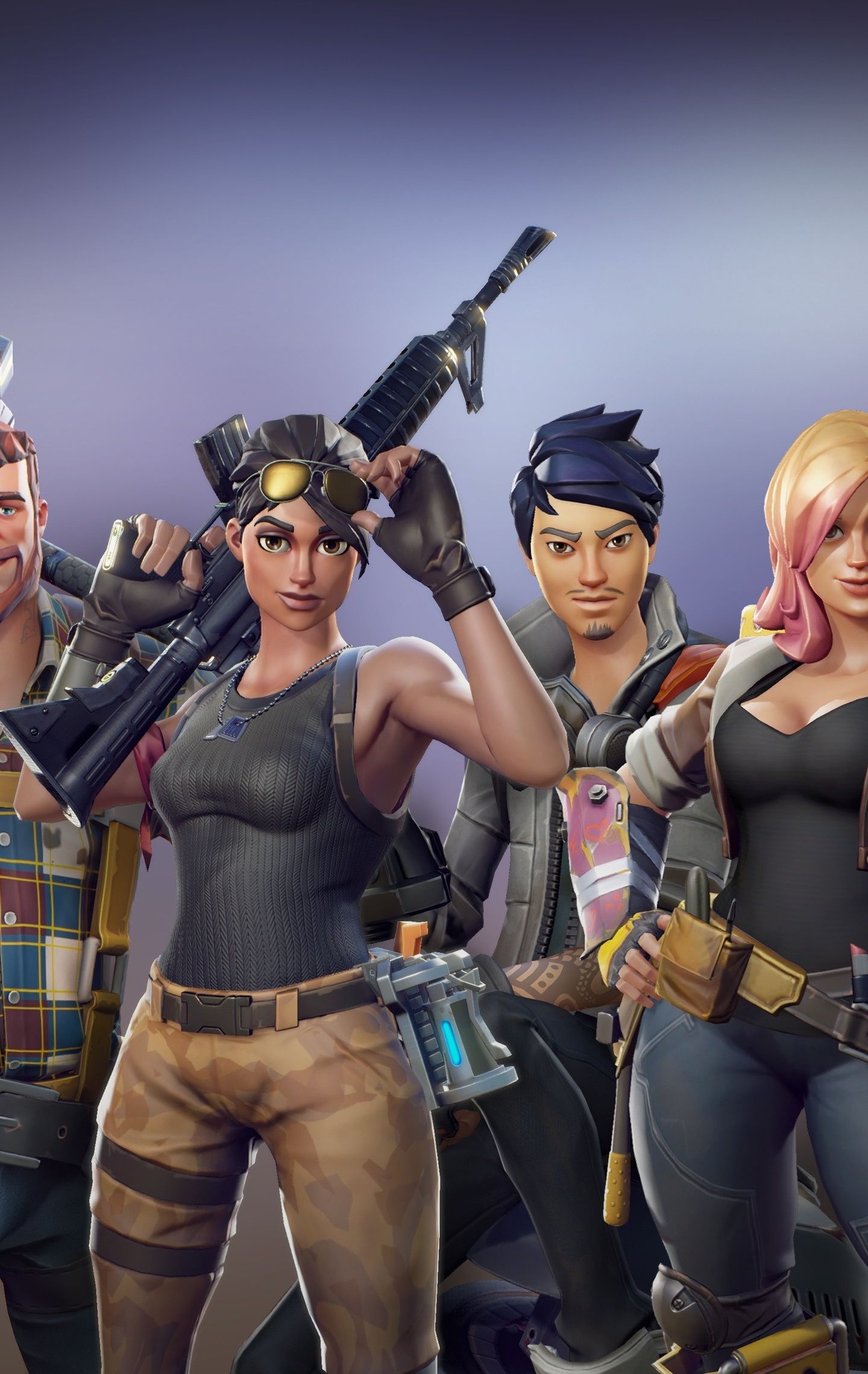 Download 1440x2960 wallpaper all characters, video game, fortnite
