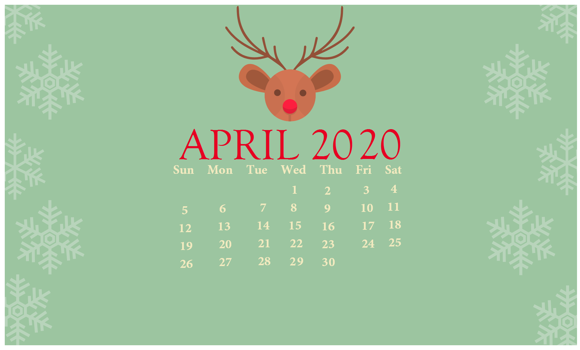 April 2020 Calendar Wallpaper