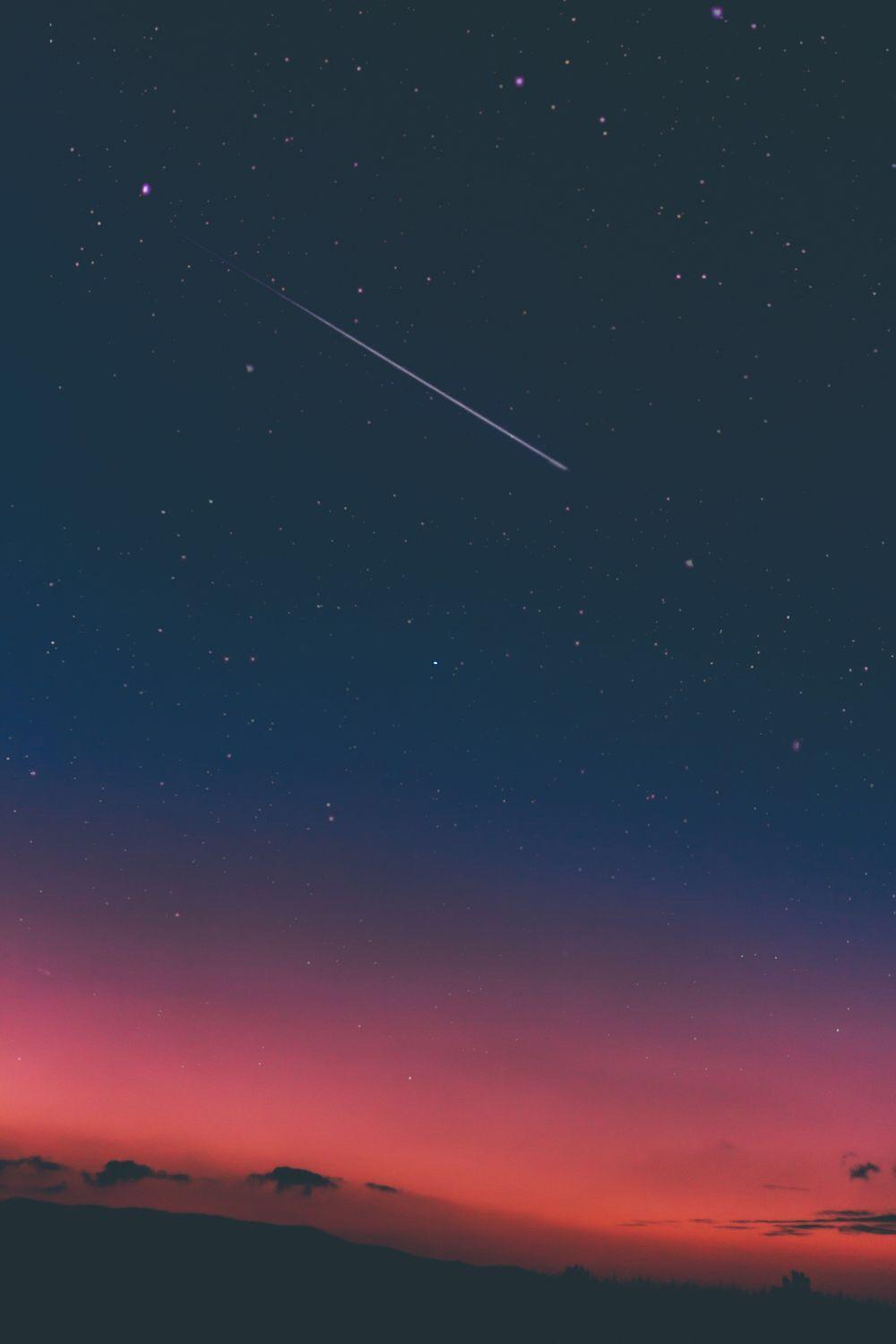 Night Sky Gradient Mobile Wallpaper Shooting Star Wallpaper & Background Download