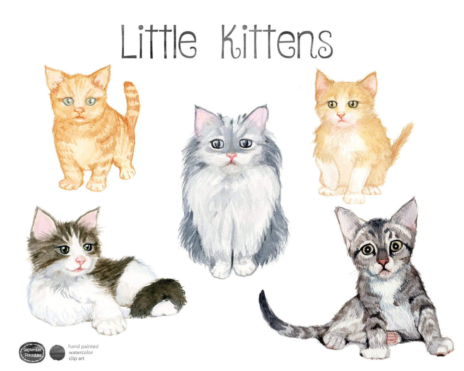 Kitten Clipart tiny cat Free Clip Art stock illustrations