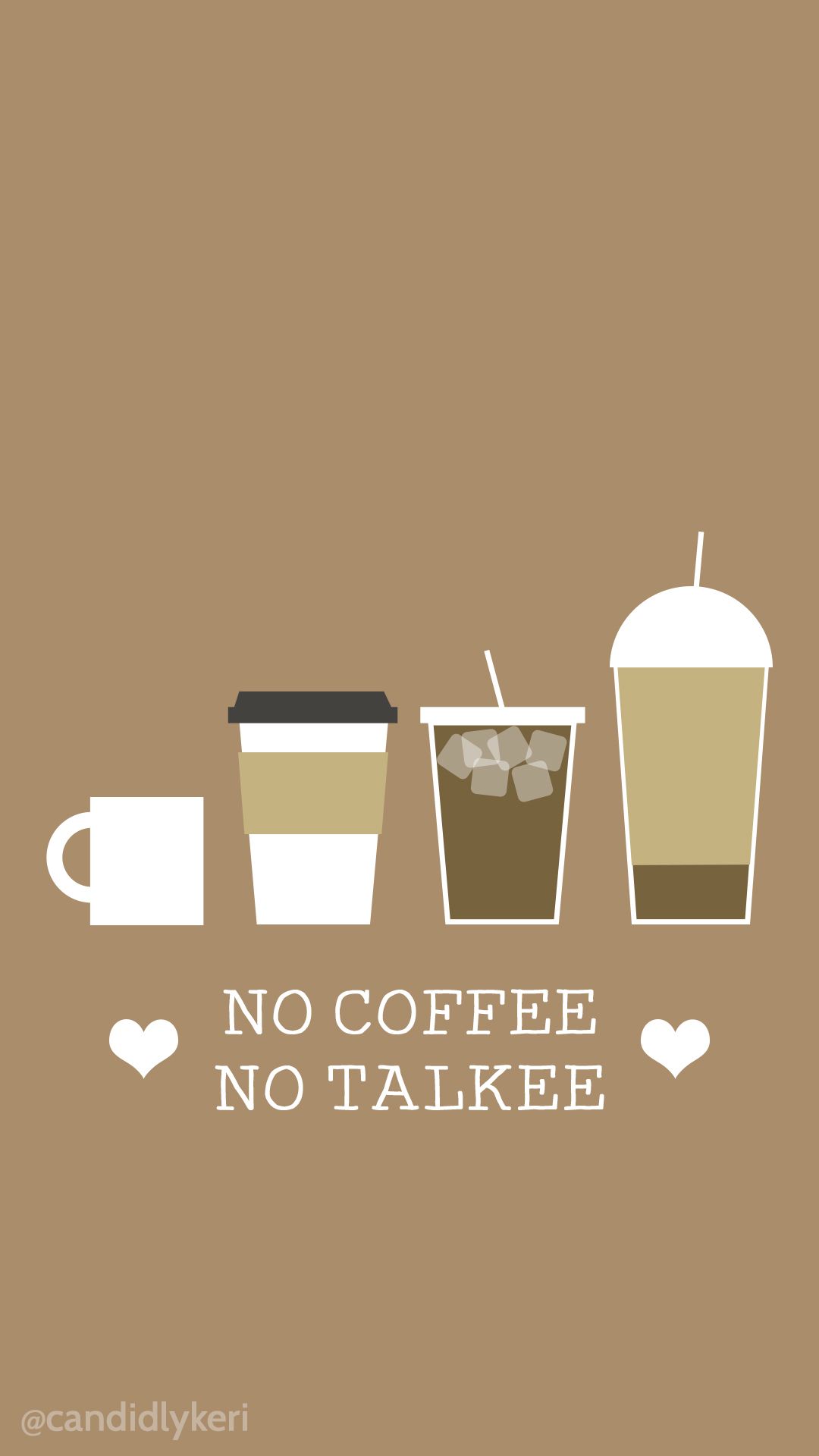 No Coffee No Talkee cute cartoon coffee, latte, iced coffee