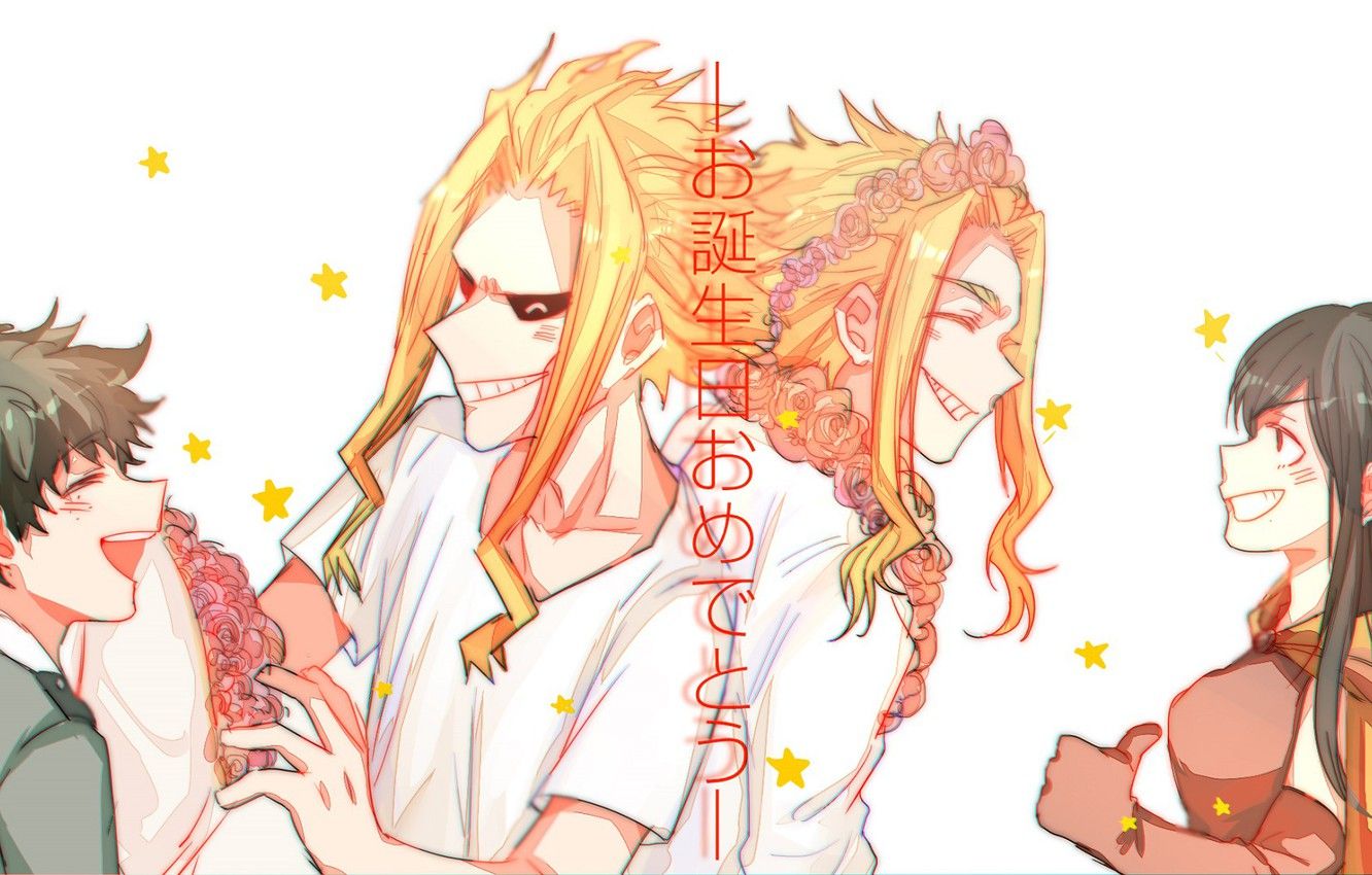 Wallpaper Boku no Hero Academy, All Might, Shimura Nana, Izuku