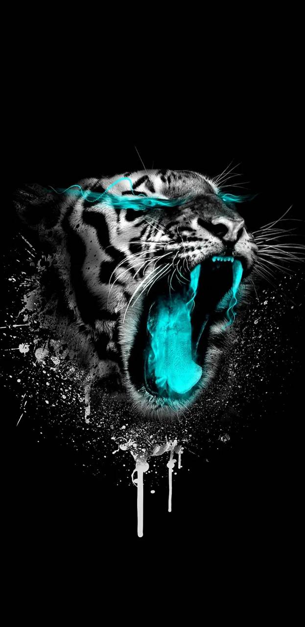HD wallpaper black and blue wild cat digital wallpaper concept art tiger   Wallpaper Flare