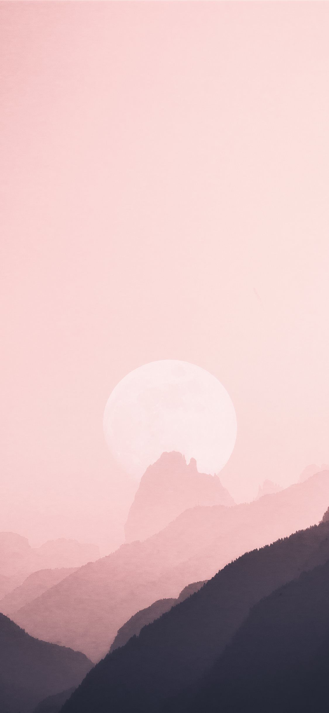 moon near mountain ridge iPhone Wallpapers Free Download