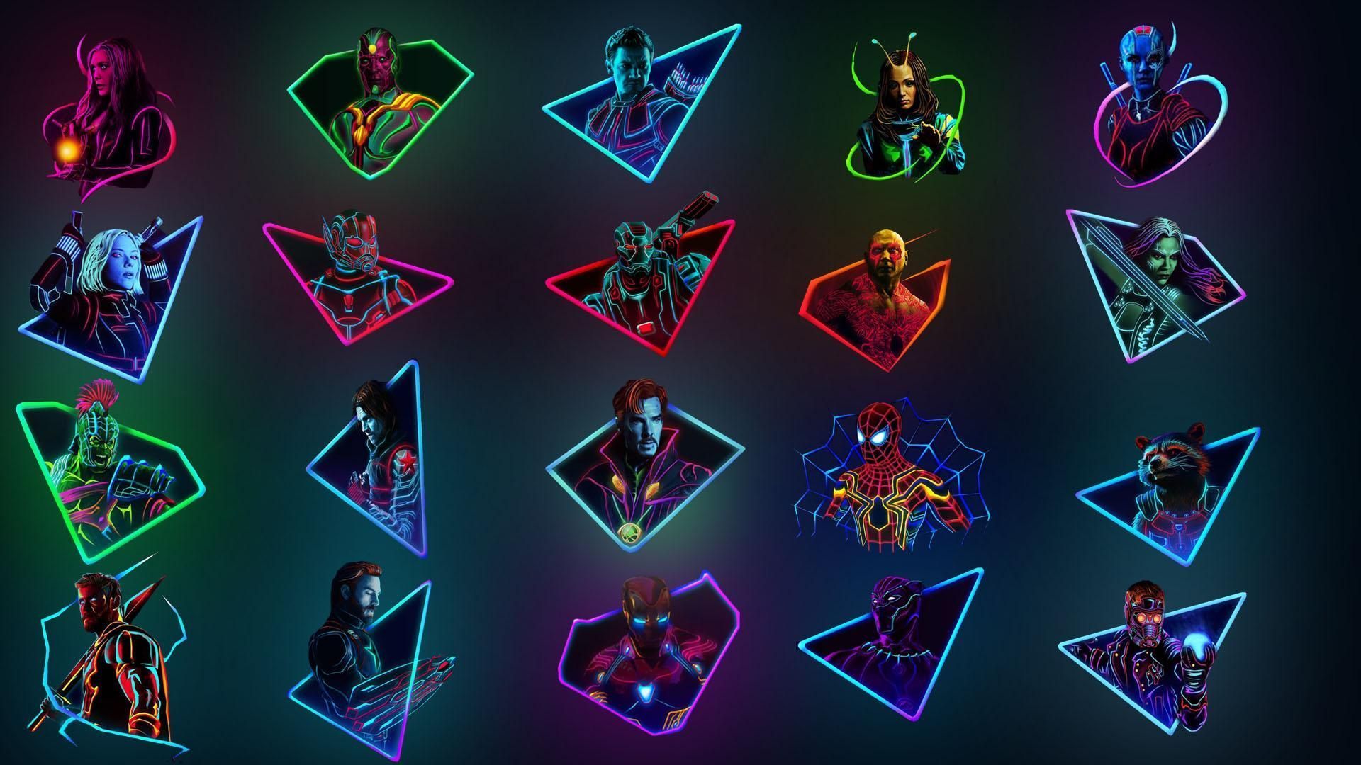 Neon Avengers Wallpaper Free Neon Avengers Background