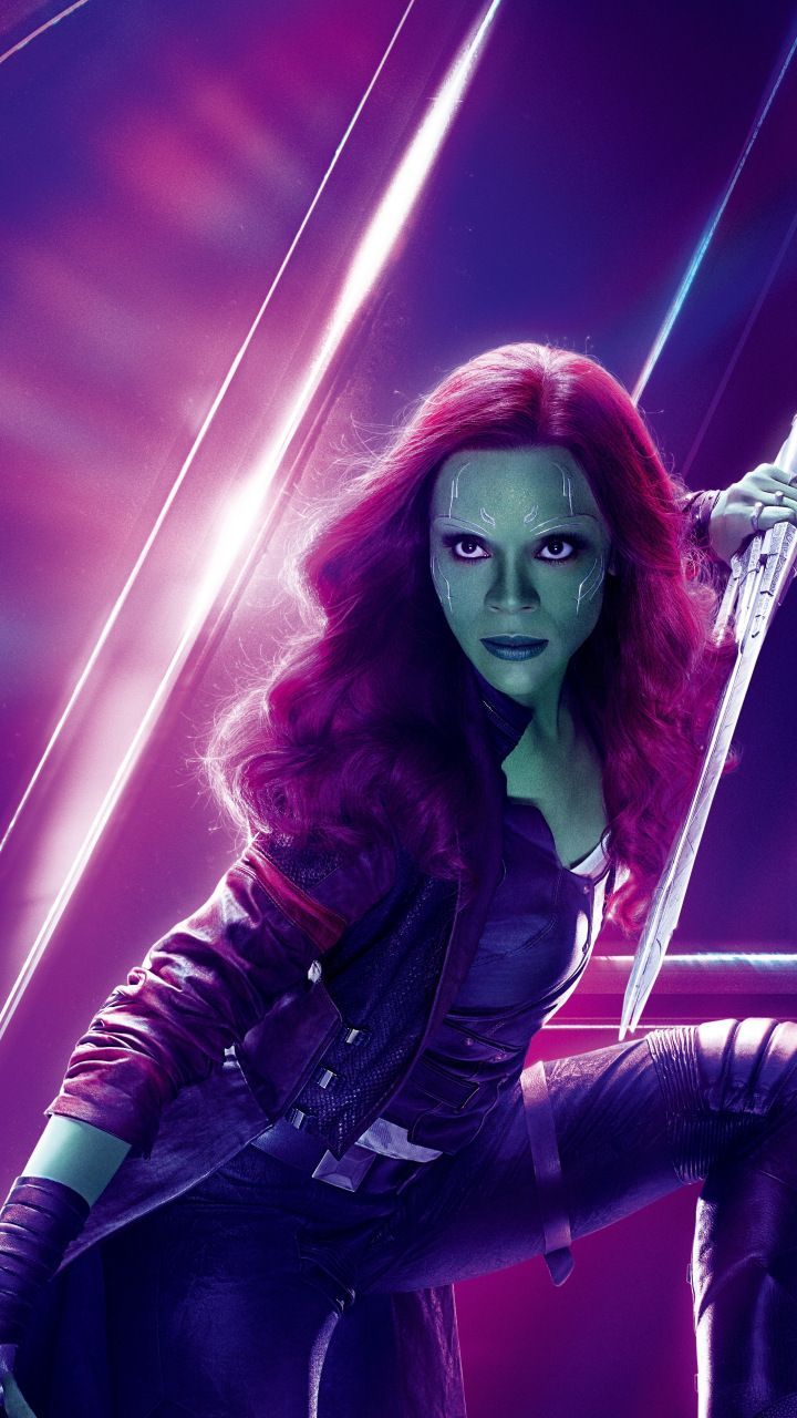 Avengers: infinity war, zoe saldana as gamora, movie, 720x1280