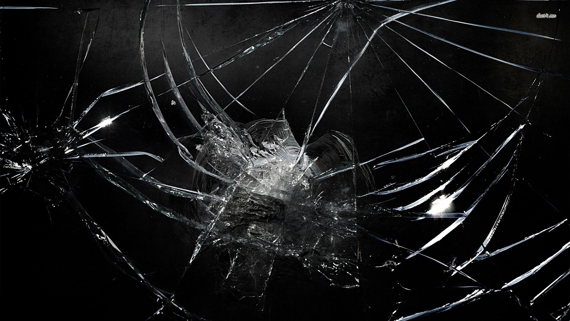 Free download Broken Black Glass Desktop Background for HD