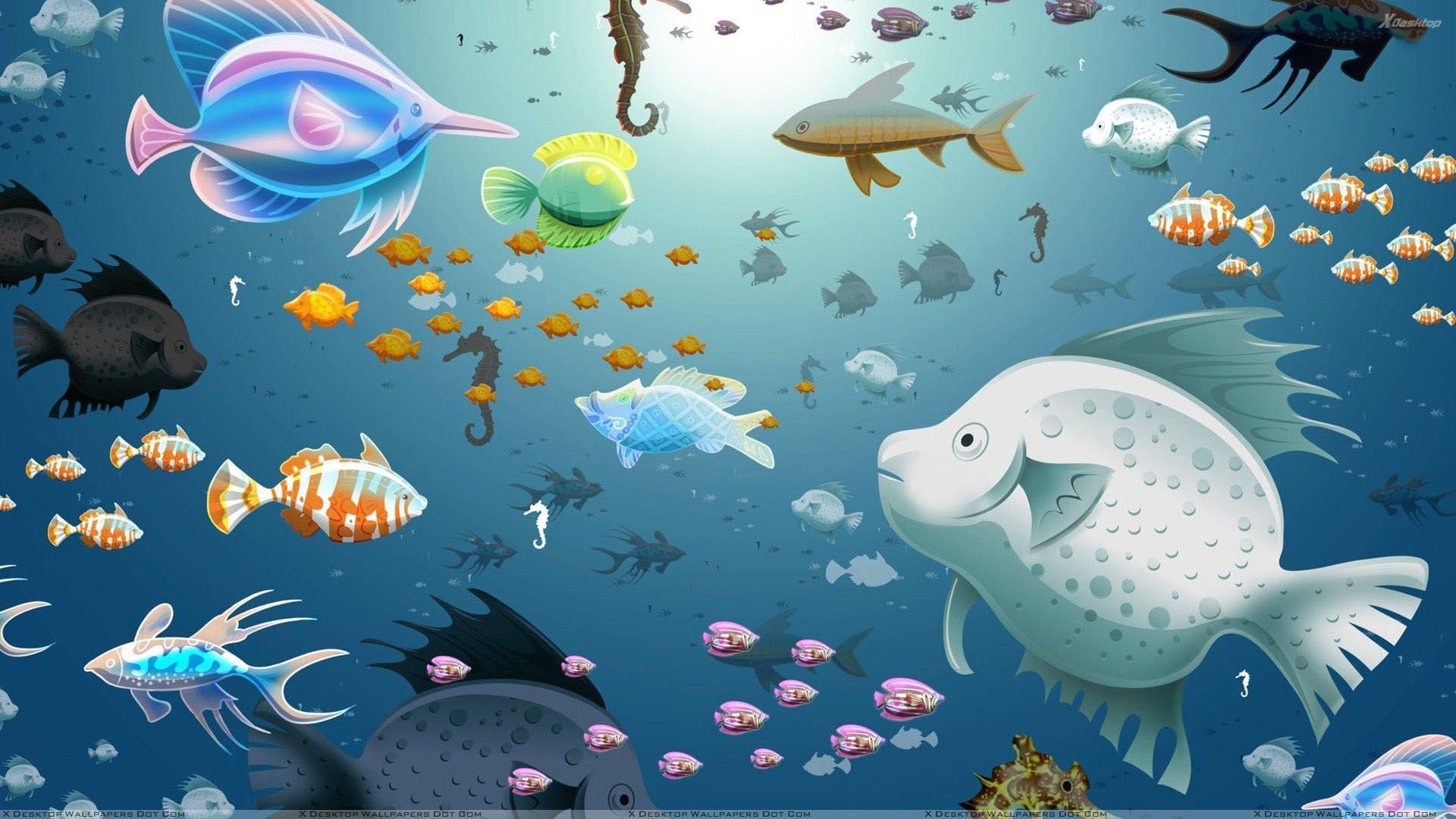Free download Artistic Colorful Fish In Water Wallpaper 1920x1080