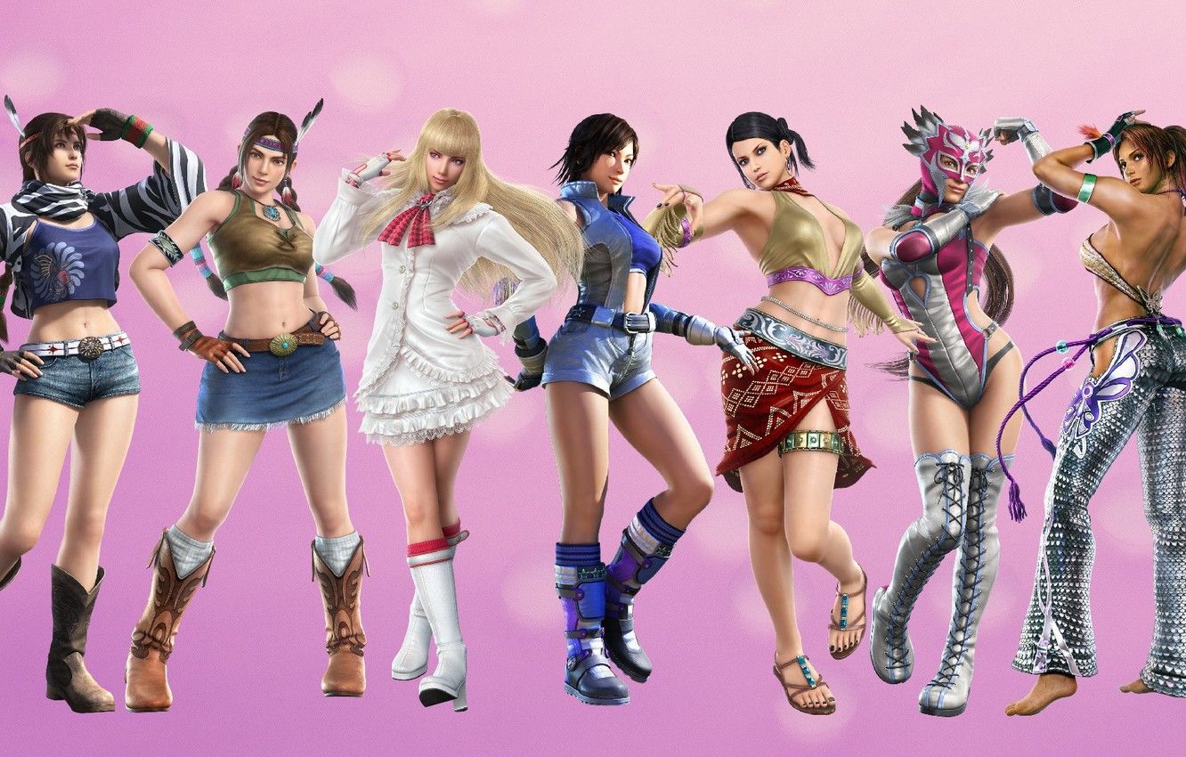 Wallpaper girl, pink, Asuka, tekken, Christina, Lili, Julie