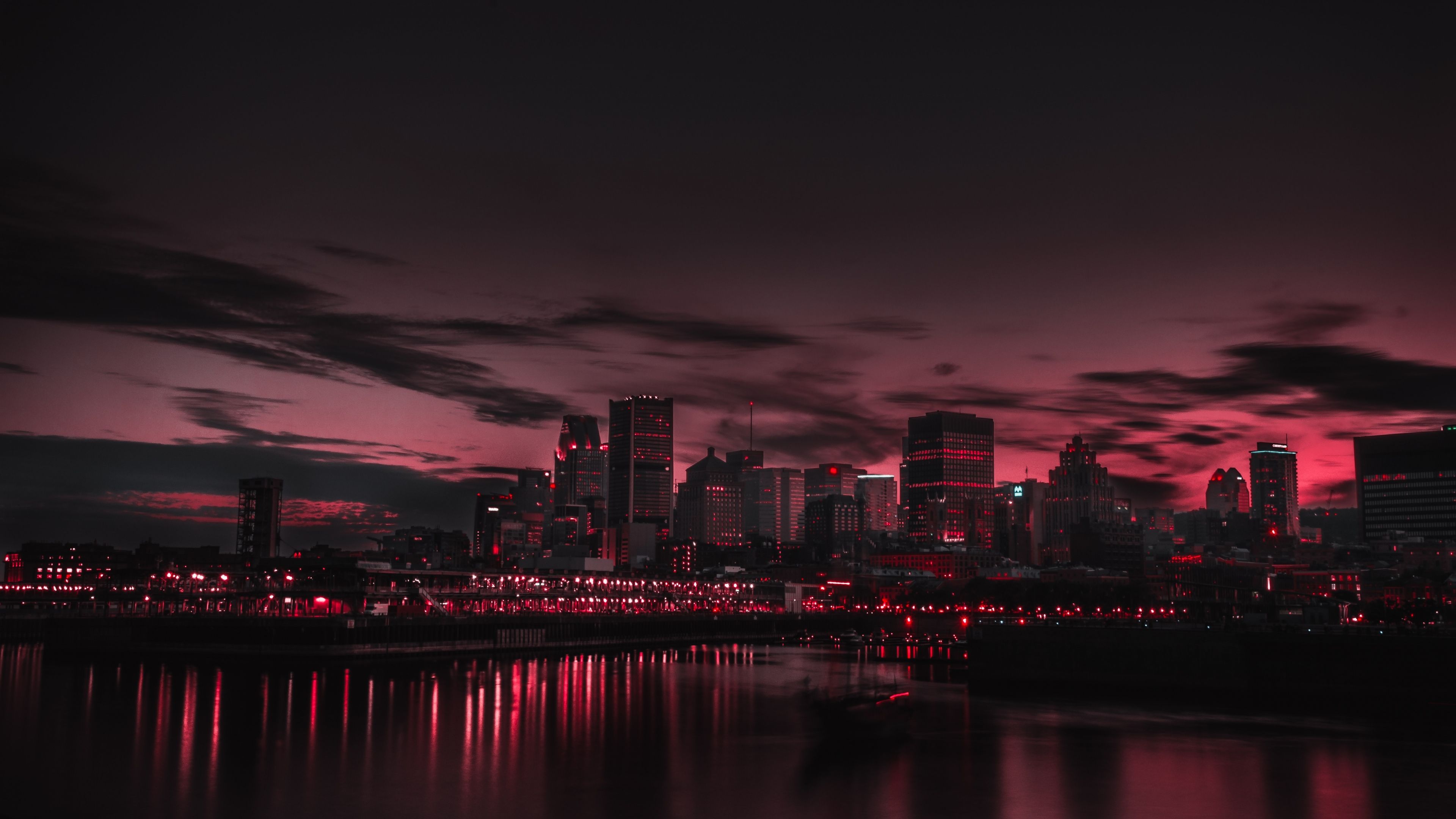 Wallpaper city, night, panorama. Aesthetic desktop
