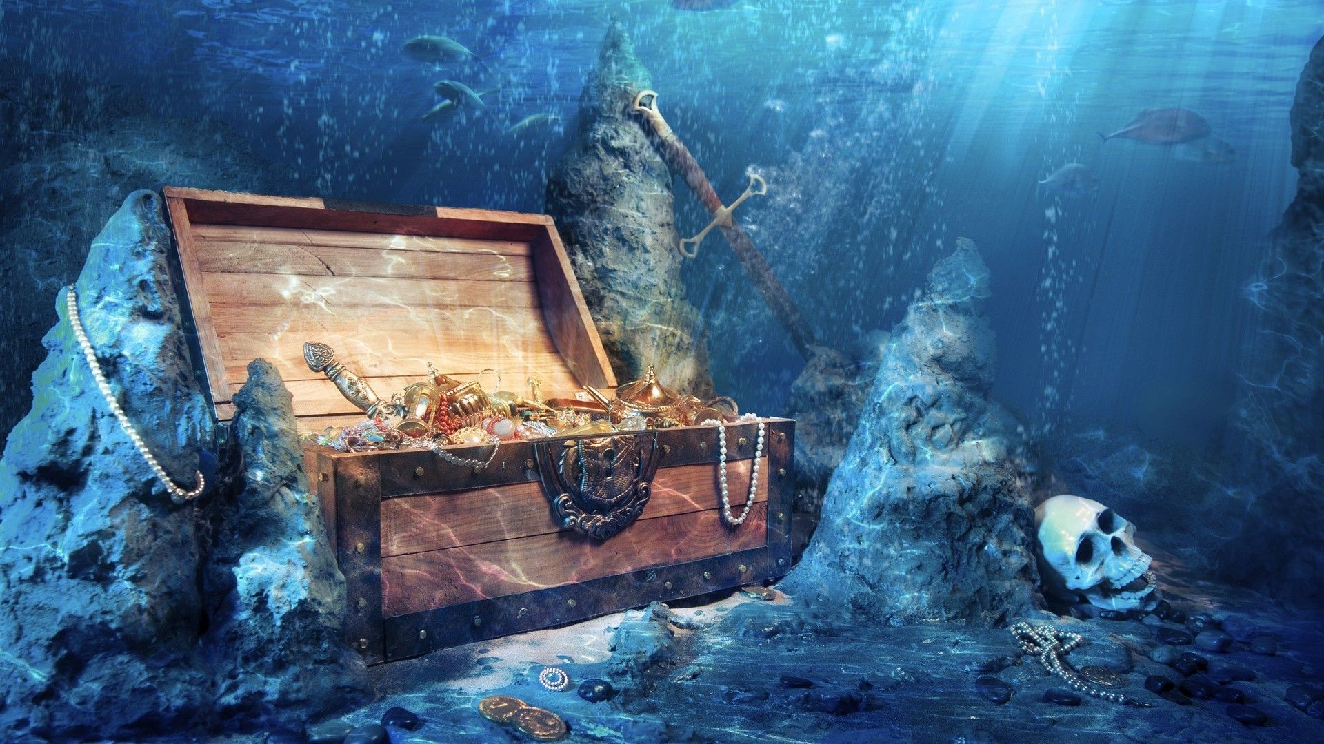 The treasure chest at the bottom of the sea