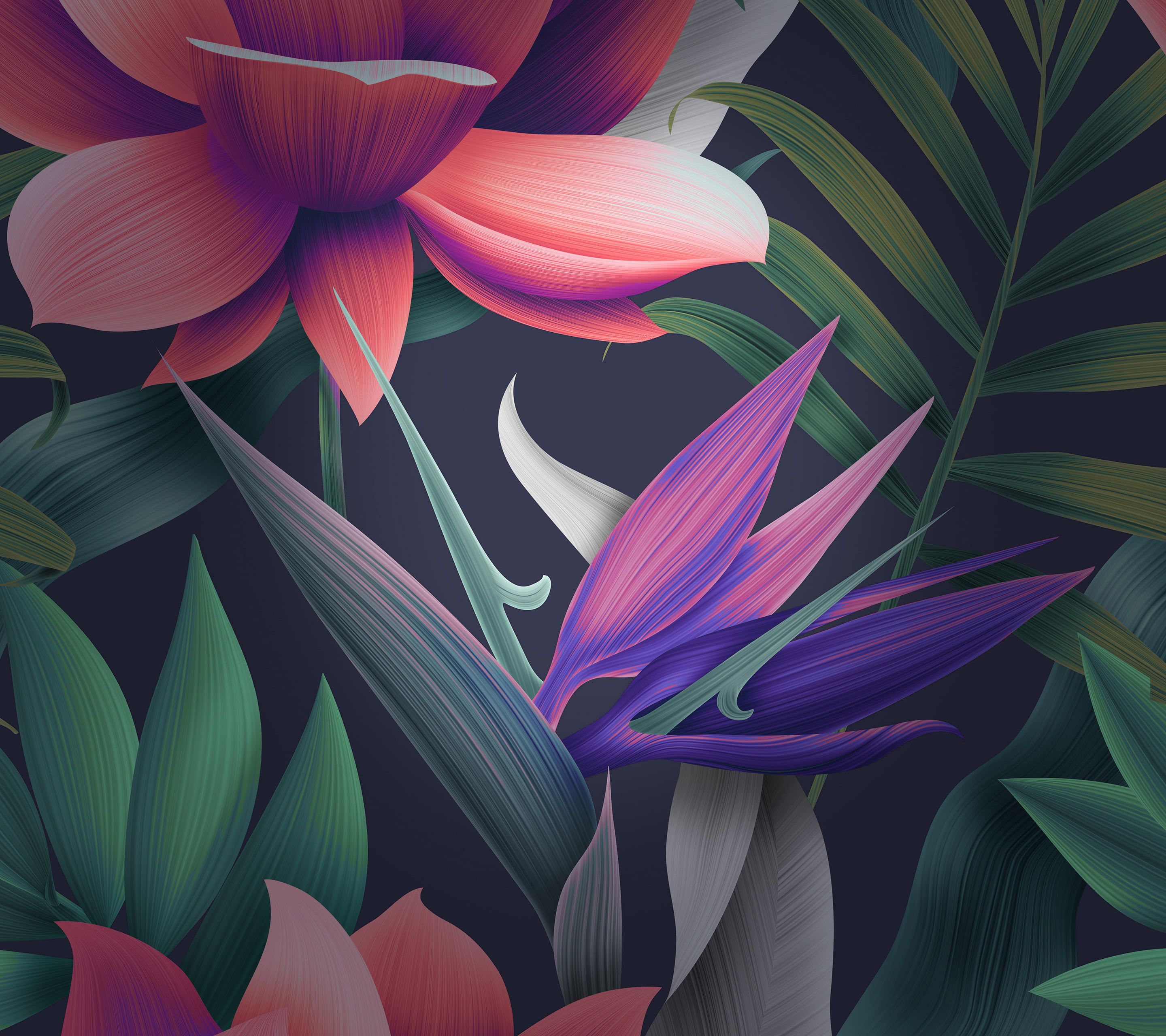 Purple birds of paradise flower painting HD wallpaper. Wallpaper