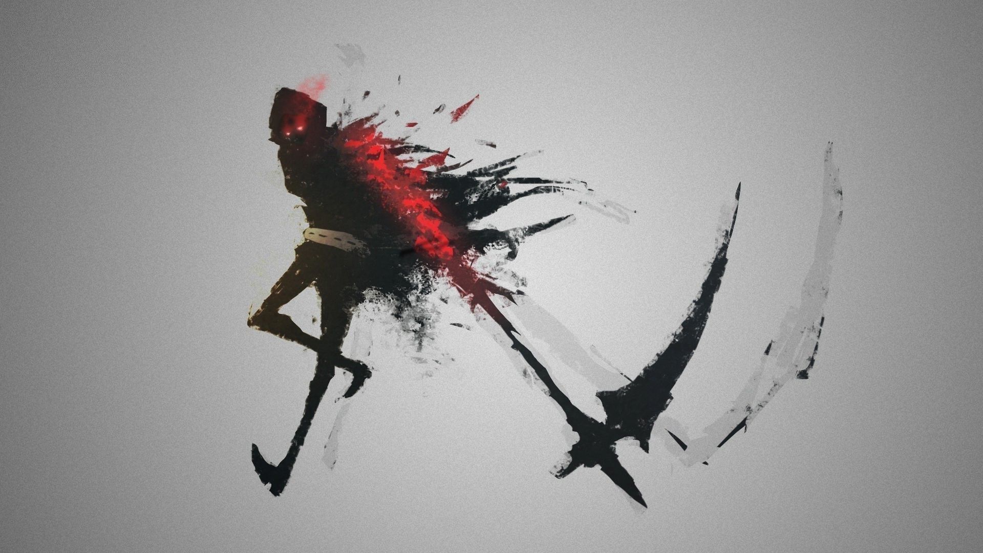 Grim Reaper, Artwork, Concept Art, Simple Background, Fantasy Art, Dark, Blood Wallpaper HD / Desktop and Mobile Background