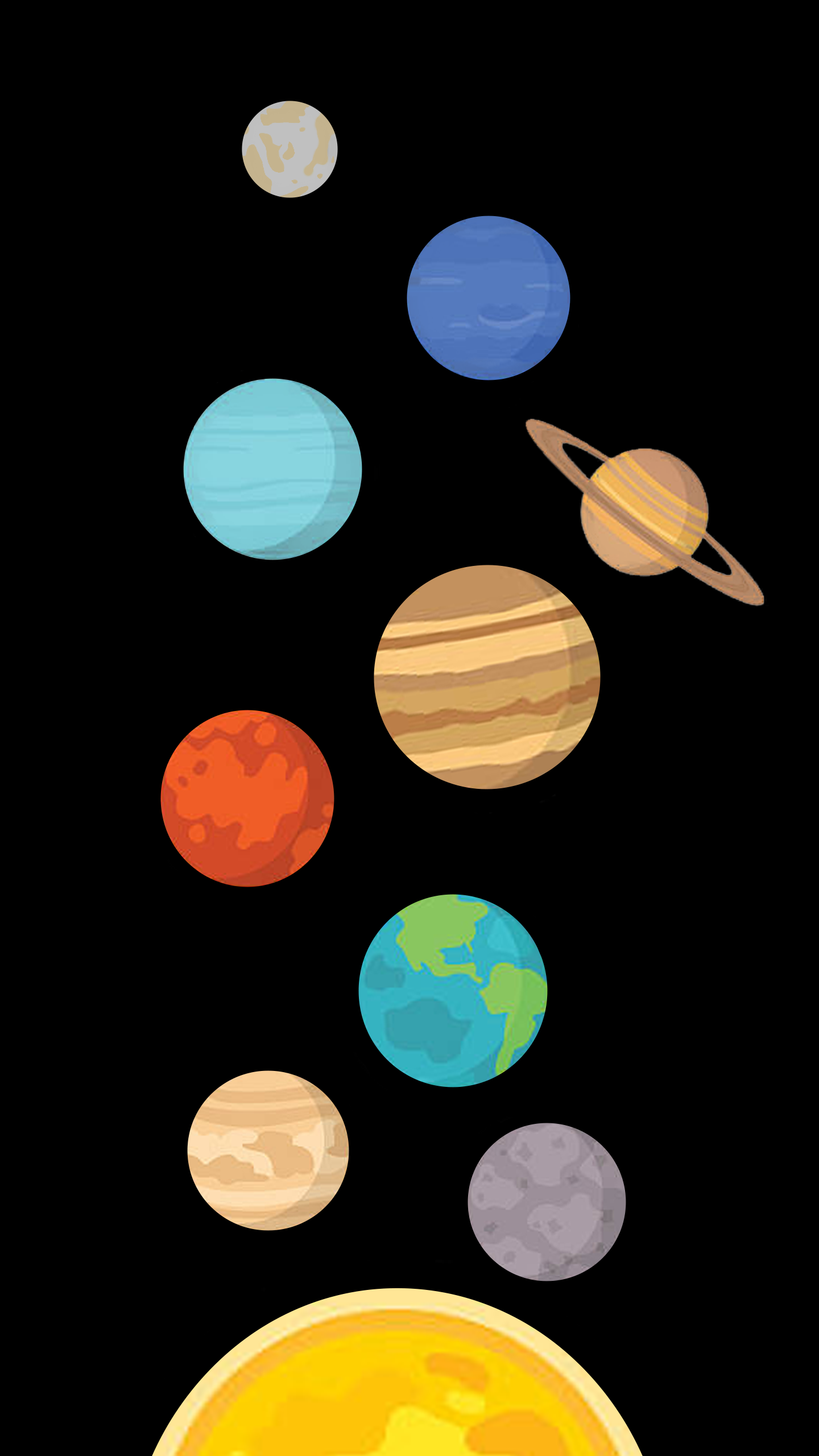 The Solar System AMOLED Wallpaper Made By Yuval Zarchi in Photohop. Israel. Solar system wallpaper, System wallpaper, Solar system art