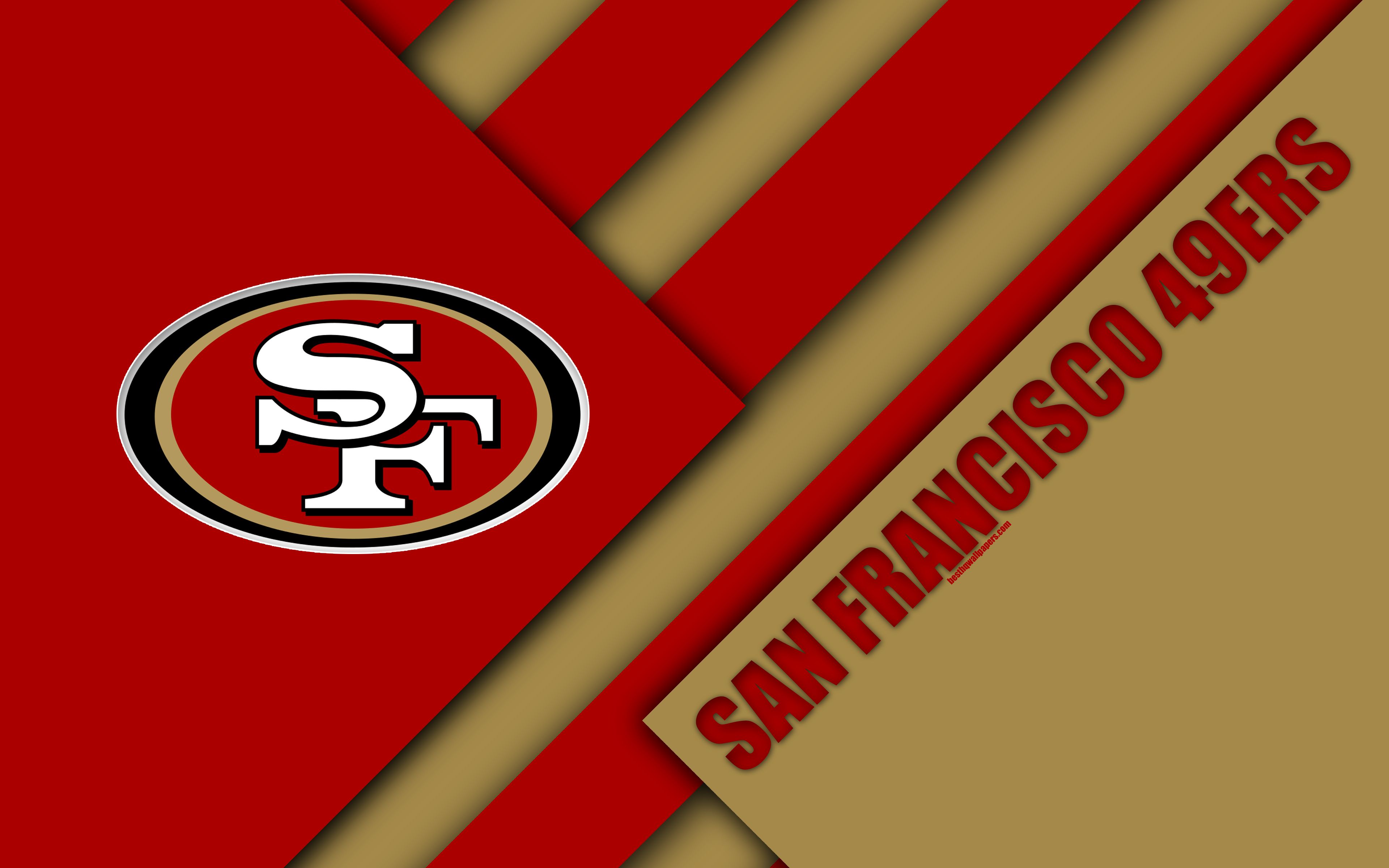 Download wallpaper San Francisco 49ers, NFC West, 4K, logo, NFL