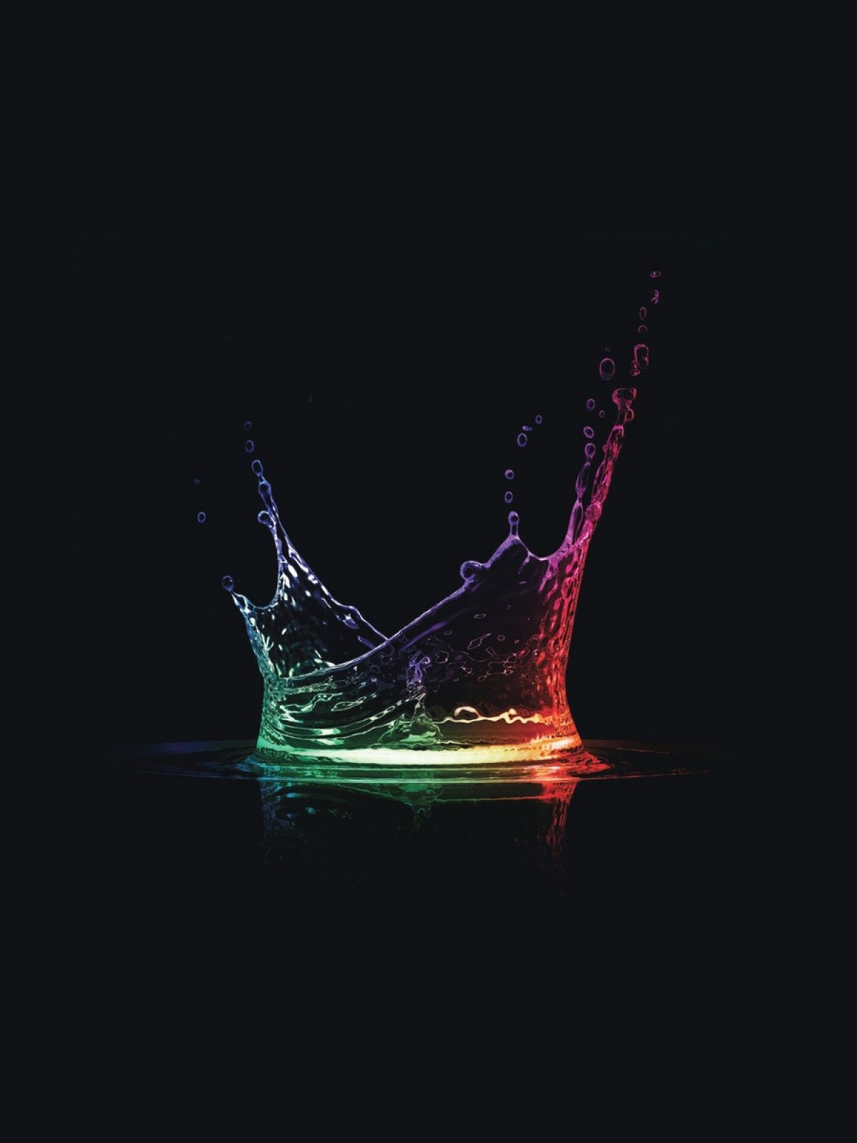 Android Image Wallpaper 3D Rainbow Water Drop Black. Hitam, Ilustrasi 3D, Galaxy wallpaper