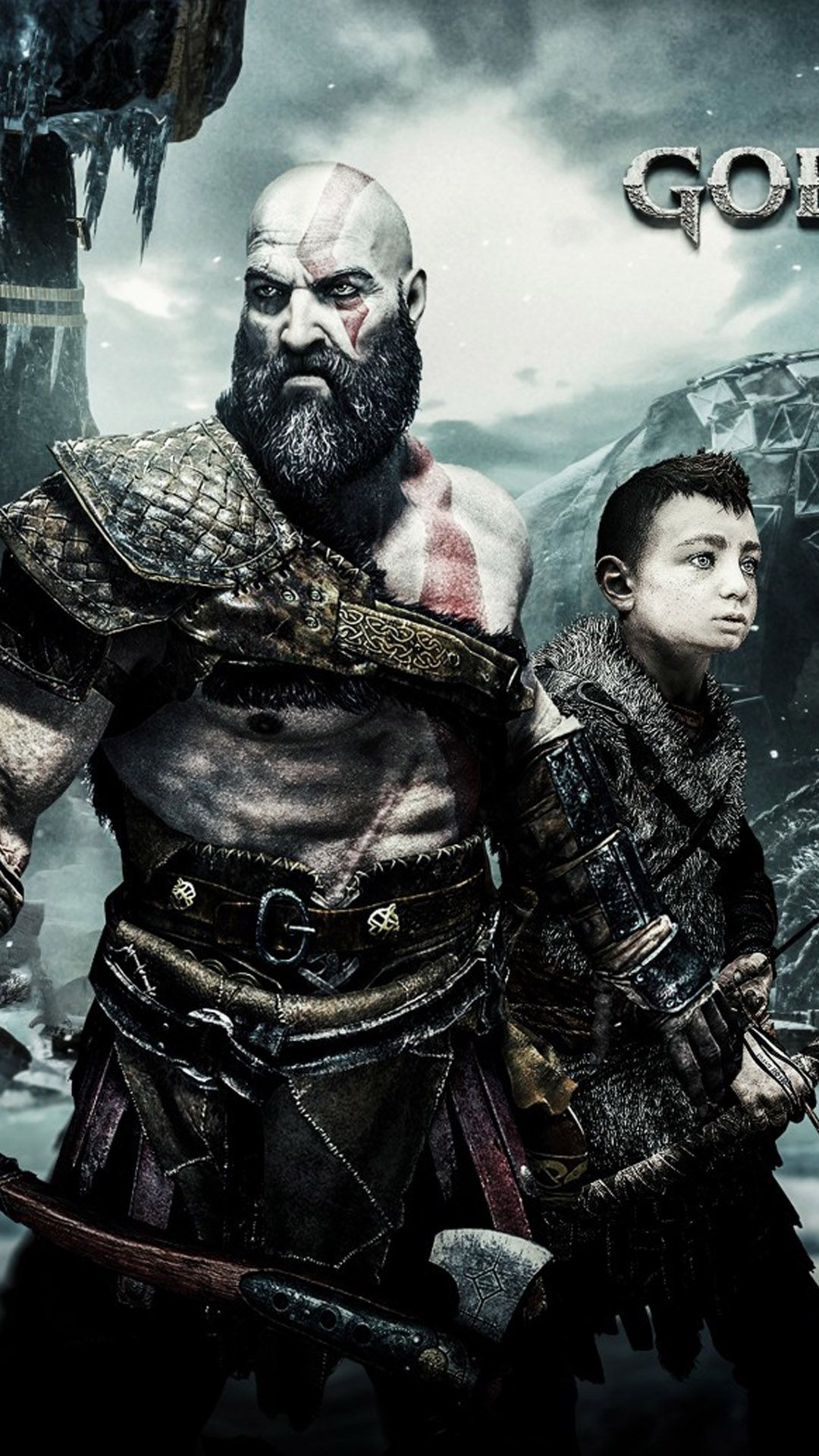 Kratos & Atreus Together In God of War 4K Ultra HD Mobile Wallpaper