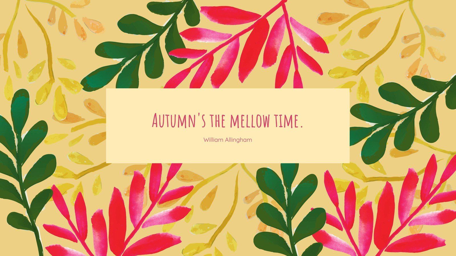 Watercolor Autumn Leaves Desktop Wallpaper