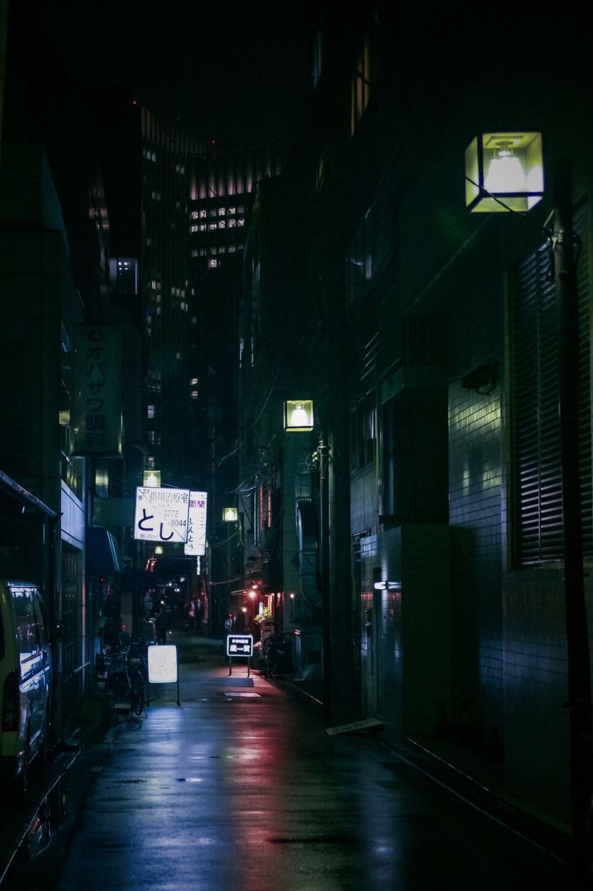 After rain, night came. City aesthetic, Rain photography