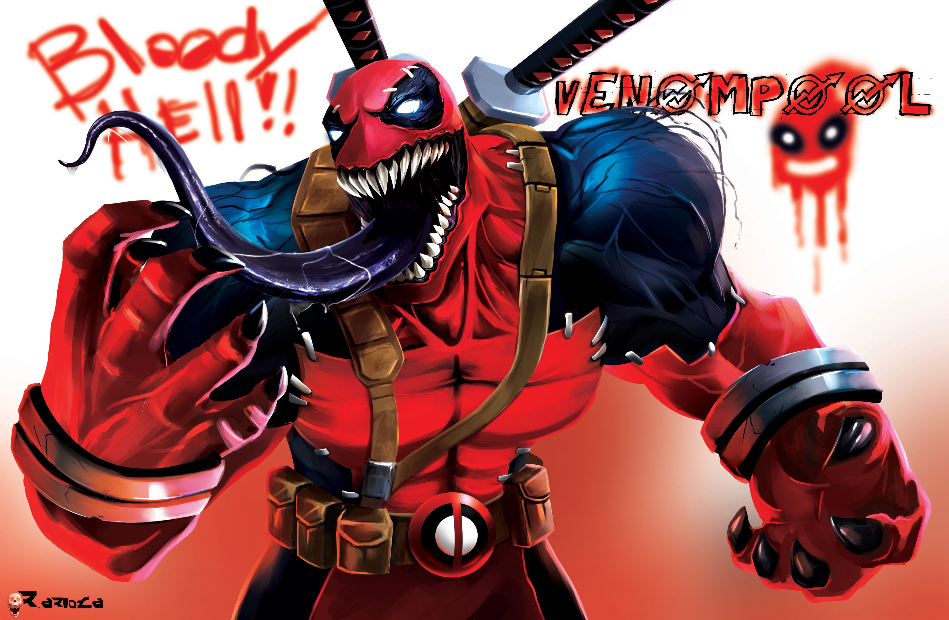 #venom, #deadpool, #hd, k, #digital art, #artwork, #art, , #superheroes. Mocah HD Wallpaper
