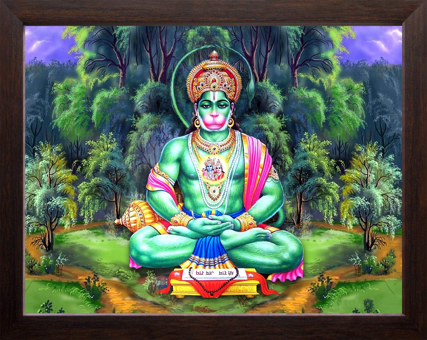 Art n Store: Lord Hanuman in a Meditation in Forest HD Printed