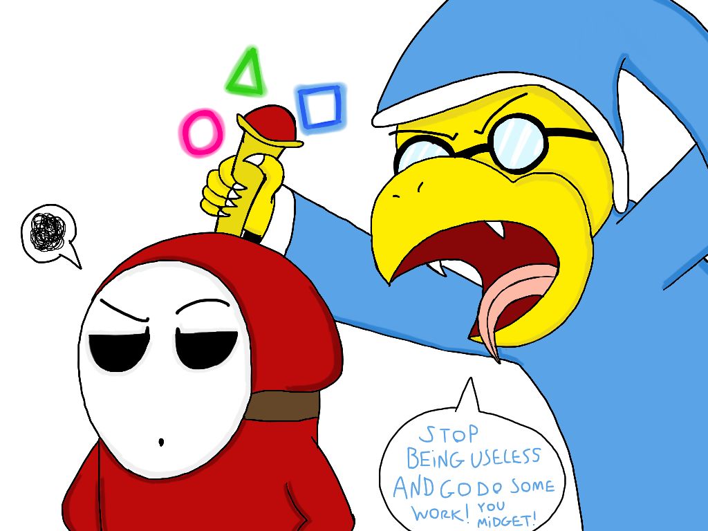 Free download Shy guy and Kamek by ObscuronDark69 [1024x768]