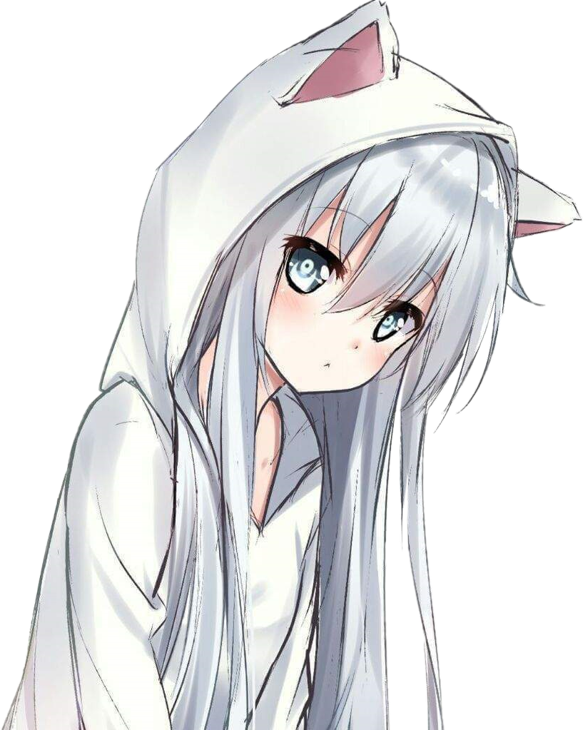 Cute Anime Girl Cat Hoodie gambar ke 1