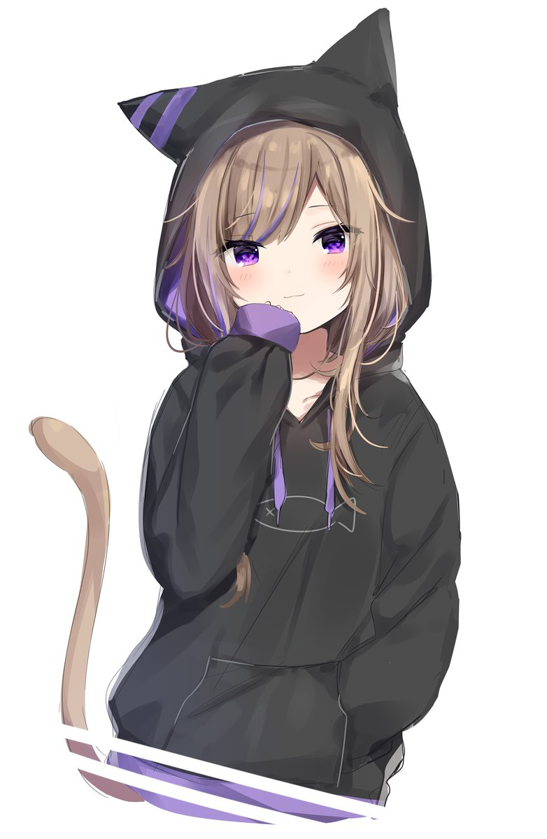 Download Cute Anime Girl In Hoodie Profile Picture