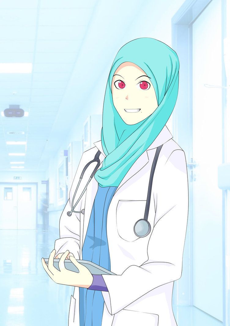 Girl Doctor Cartoon Muslimah