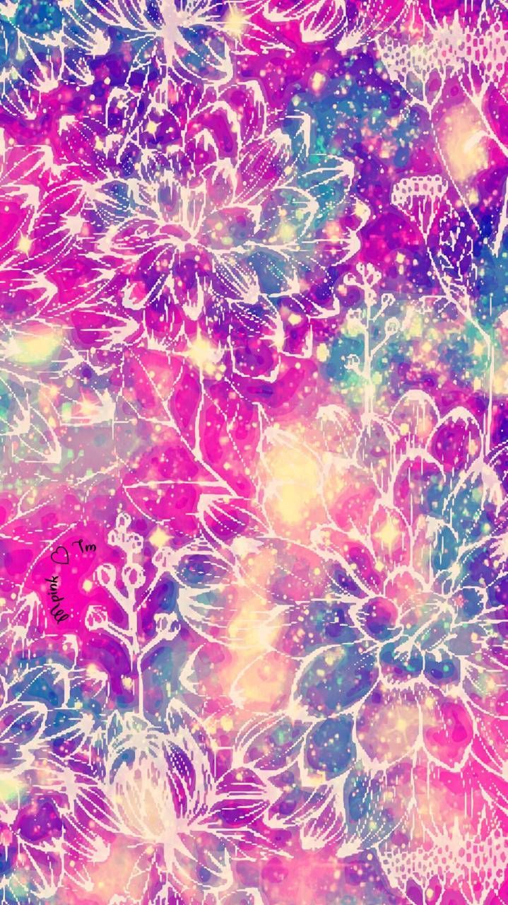 Glowing Flowers Galaxy Wallpaper #androidwallpaper