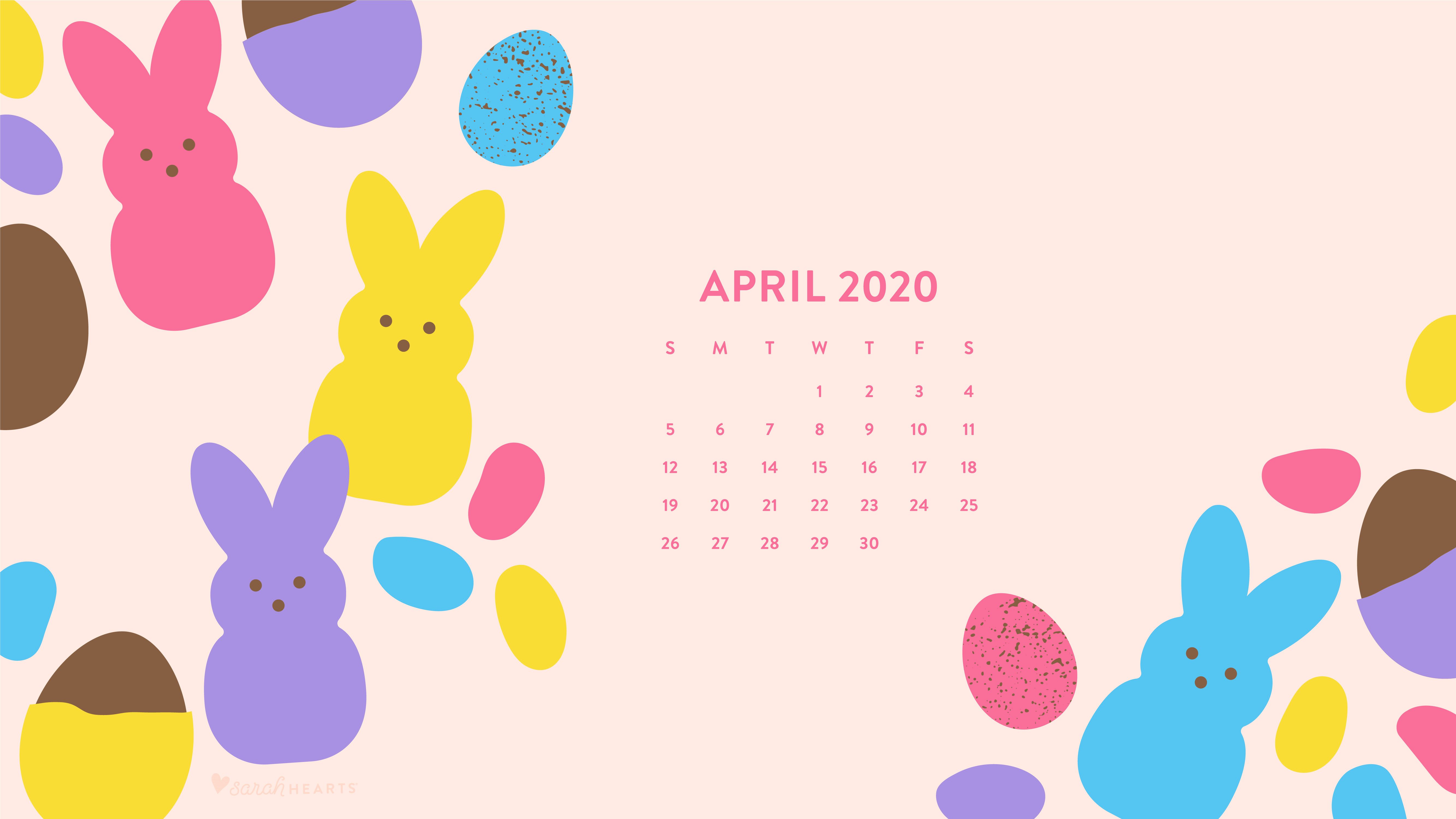 April 2020 Easter Candy Calendar Wallpaper
