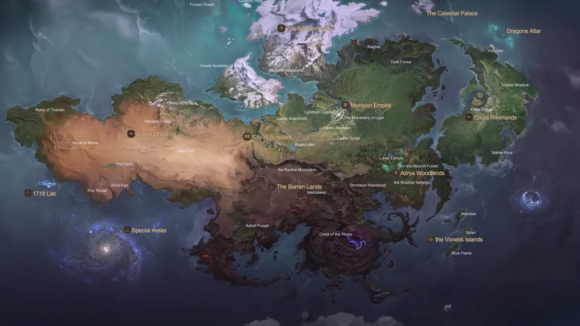 The map in Land of Dawn