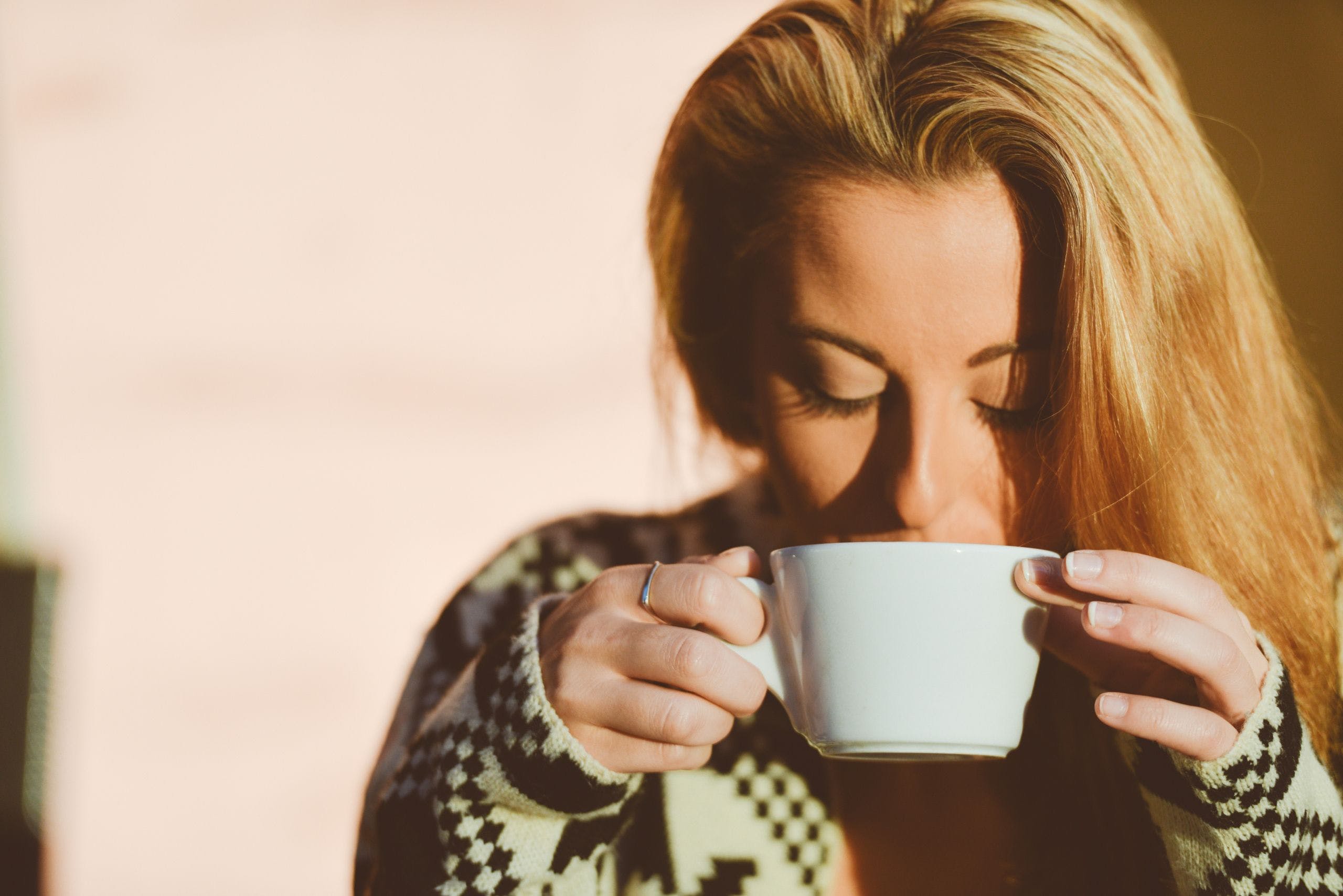 HD Woman Drinking Coffee Wallpaper