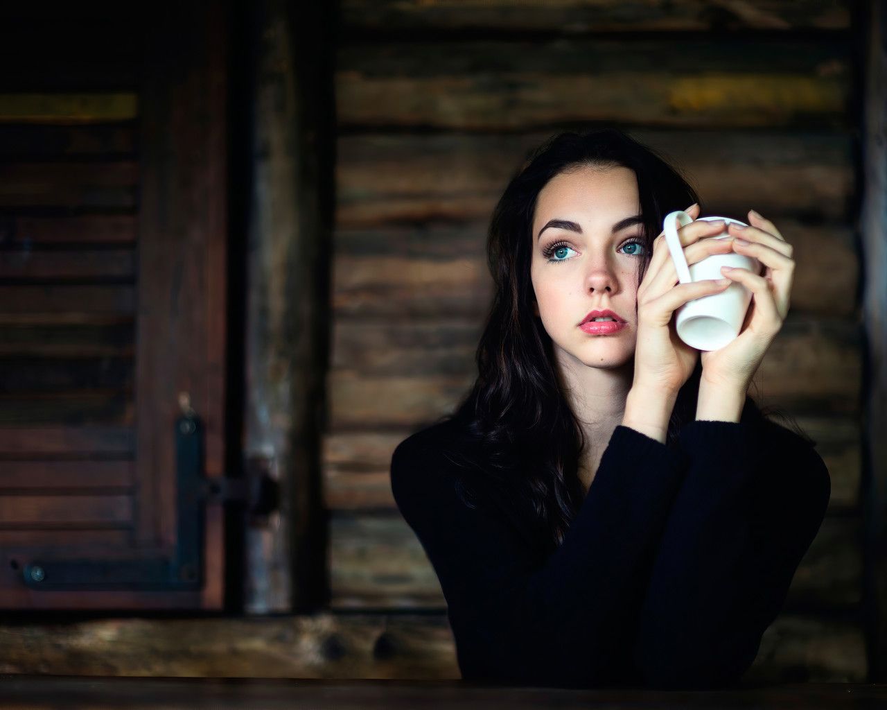 Girl With Cup Of Coffee 4k 1280x1024 Resolution HD 4k