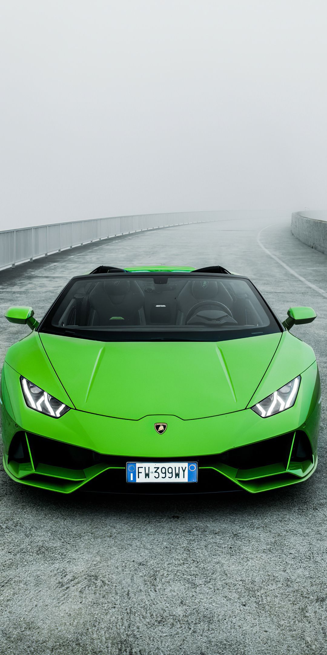 Lamborghini Huracan EVO Spyder, green car, 2020