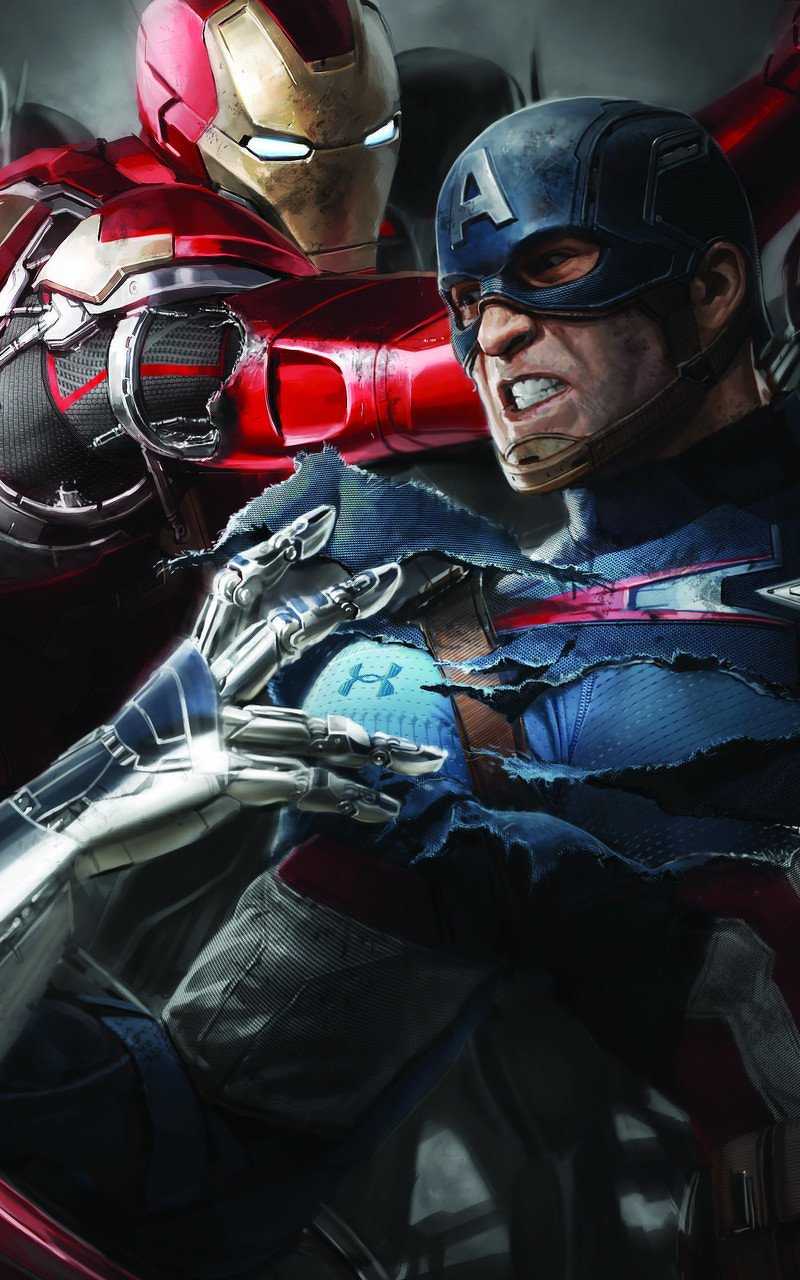 Iron Man And Captain America 5K Artwork HD Wallpaper (800x1280)