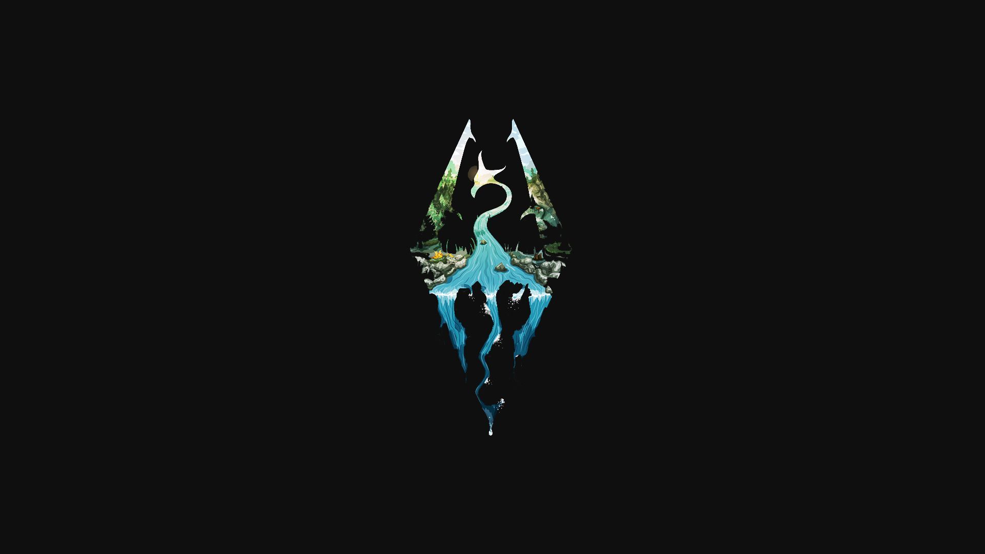 Image result for skyrim logo waterfall. Skyrim