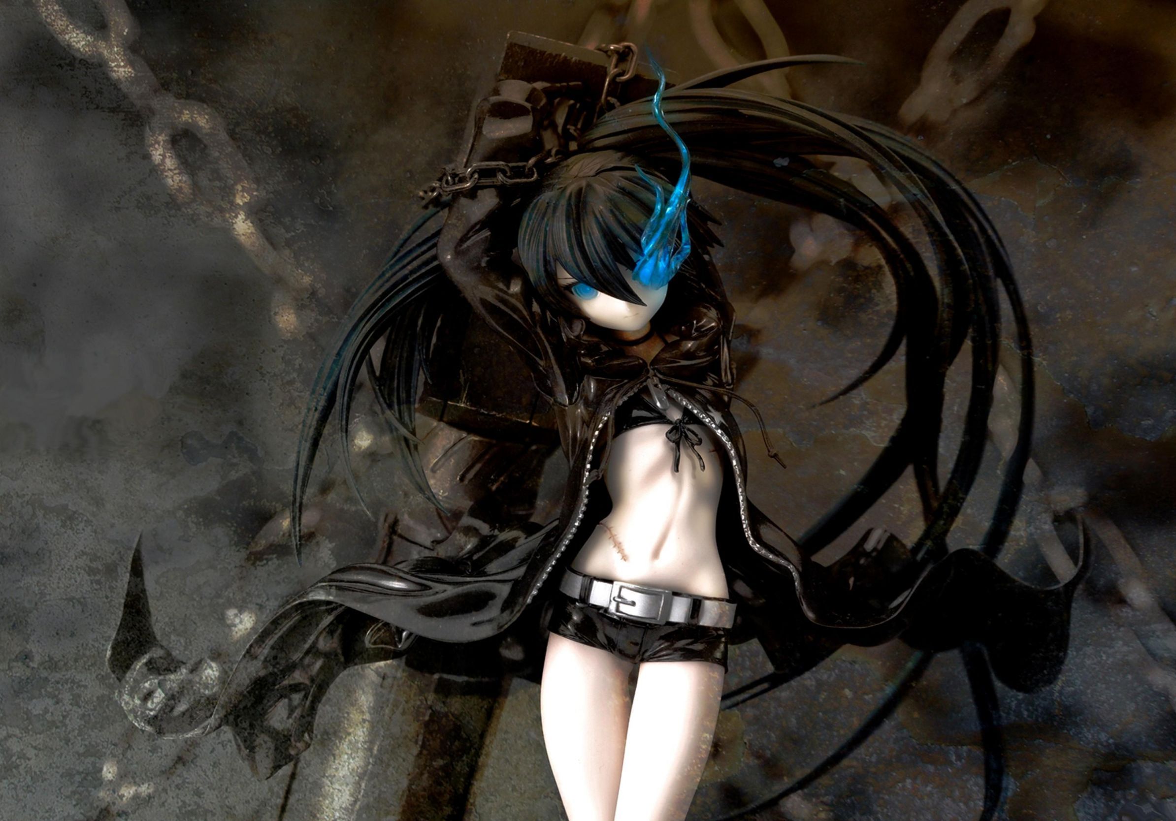 Dark Anime Girl 3D Desktop HD Wallpaper