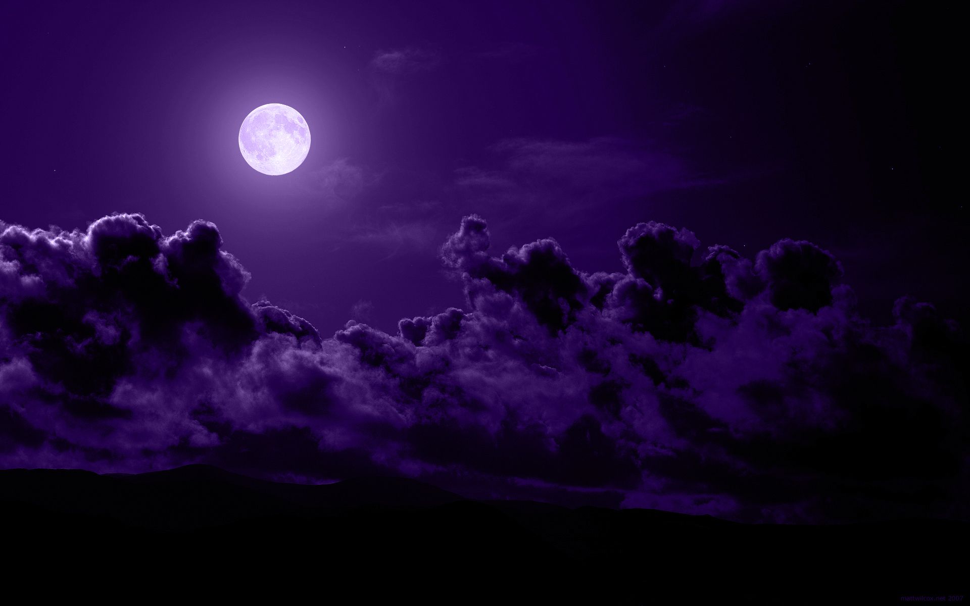 The moon on the purple sky Desktop wallpaper 1600x900
