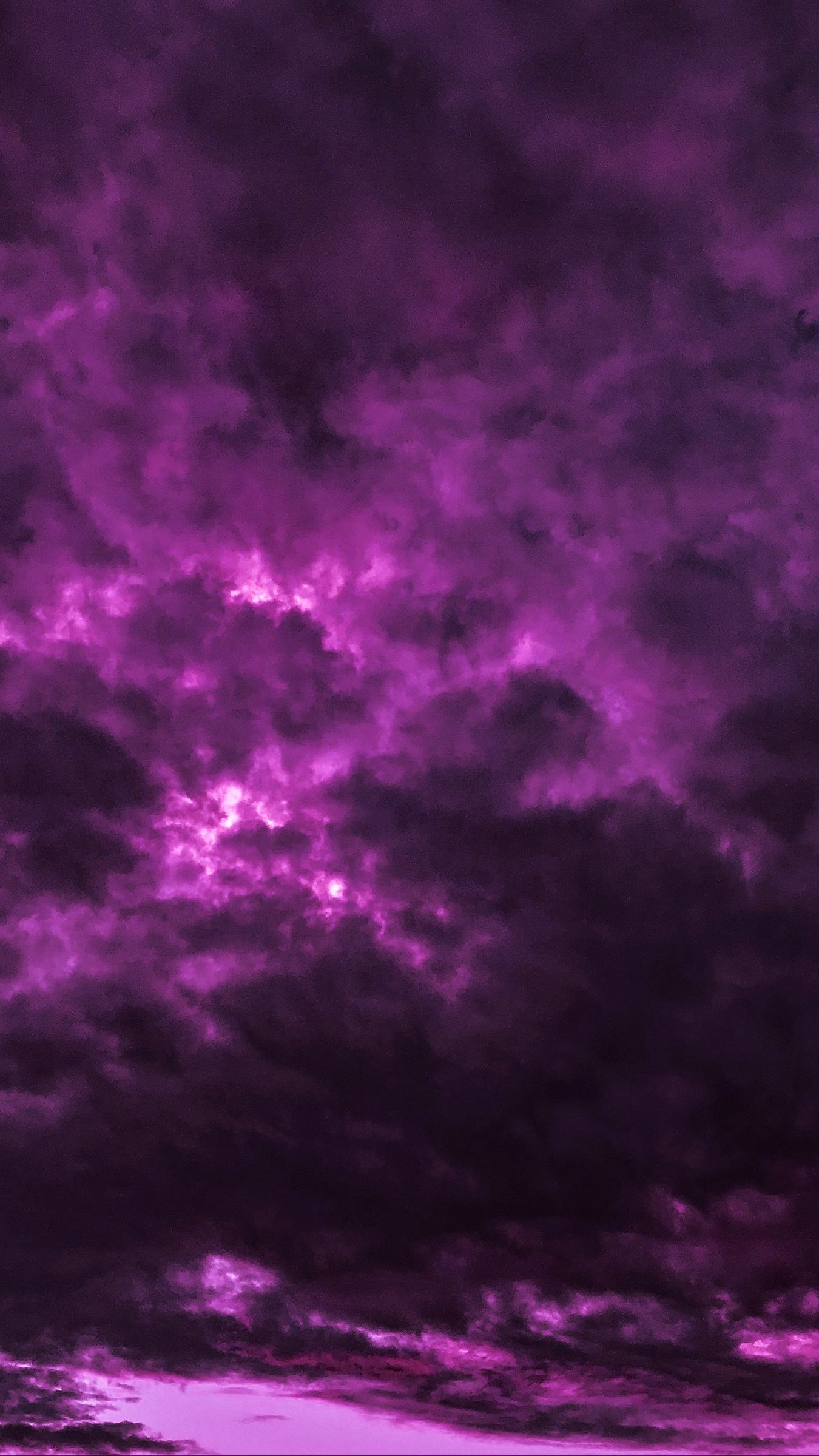 Download wallpaper 1350x2400 clouds, sky, purple, thick, dark