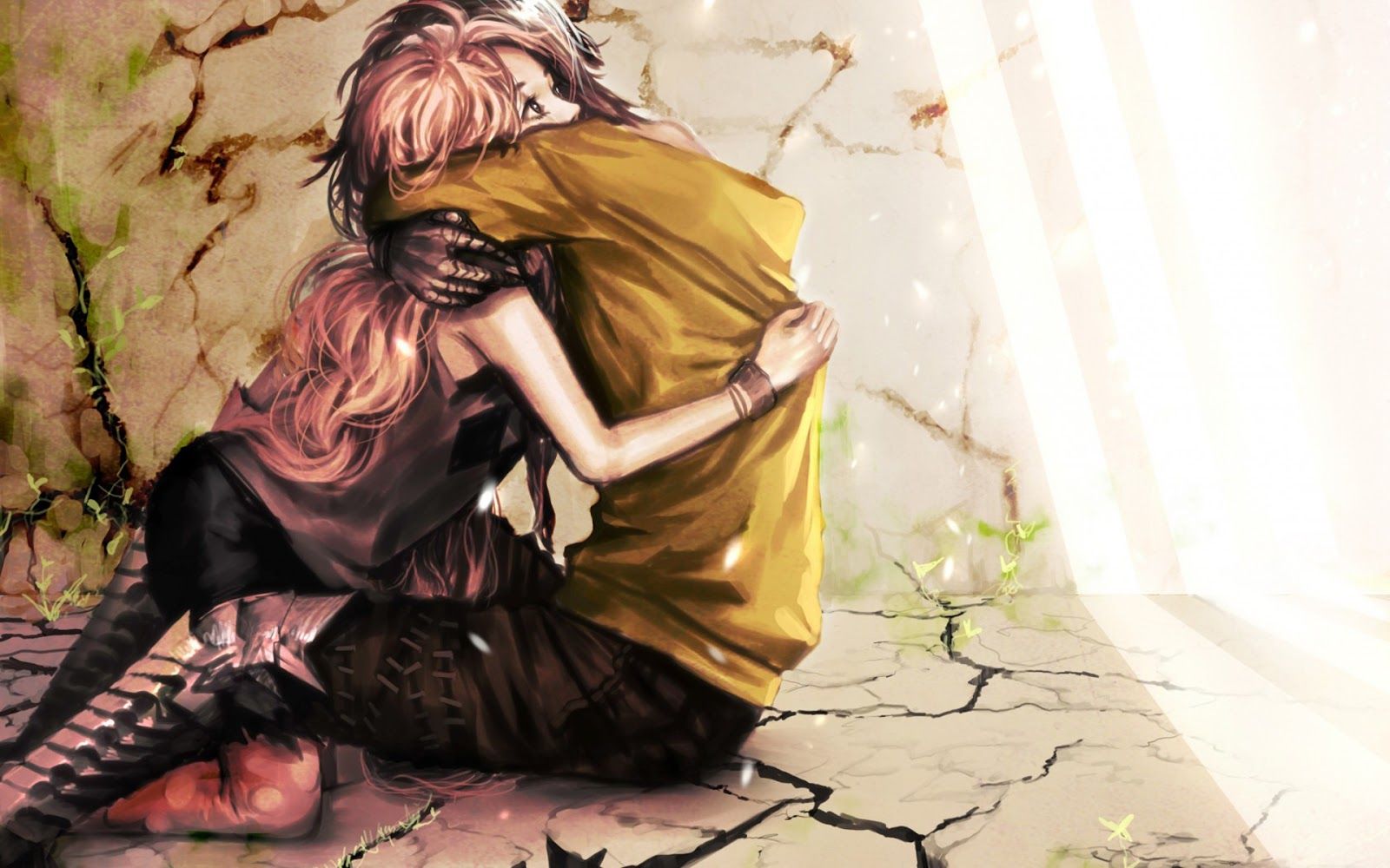 Free download Anime Couple Girl Boy Hug HD Wallpapers Desktop PC