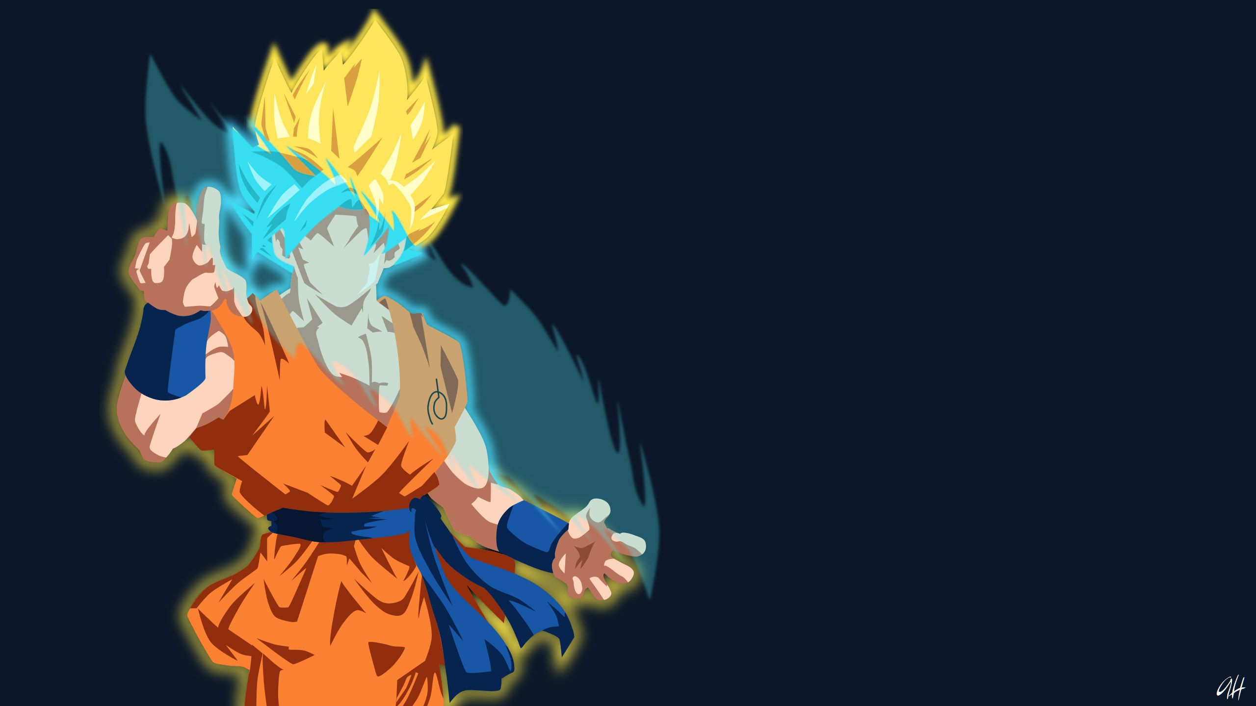 Goku Minimalist, HD Anime, 4k Wallpaper, Image, Background