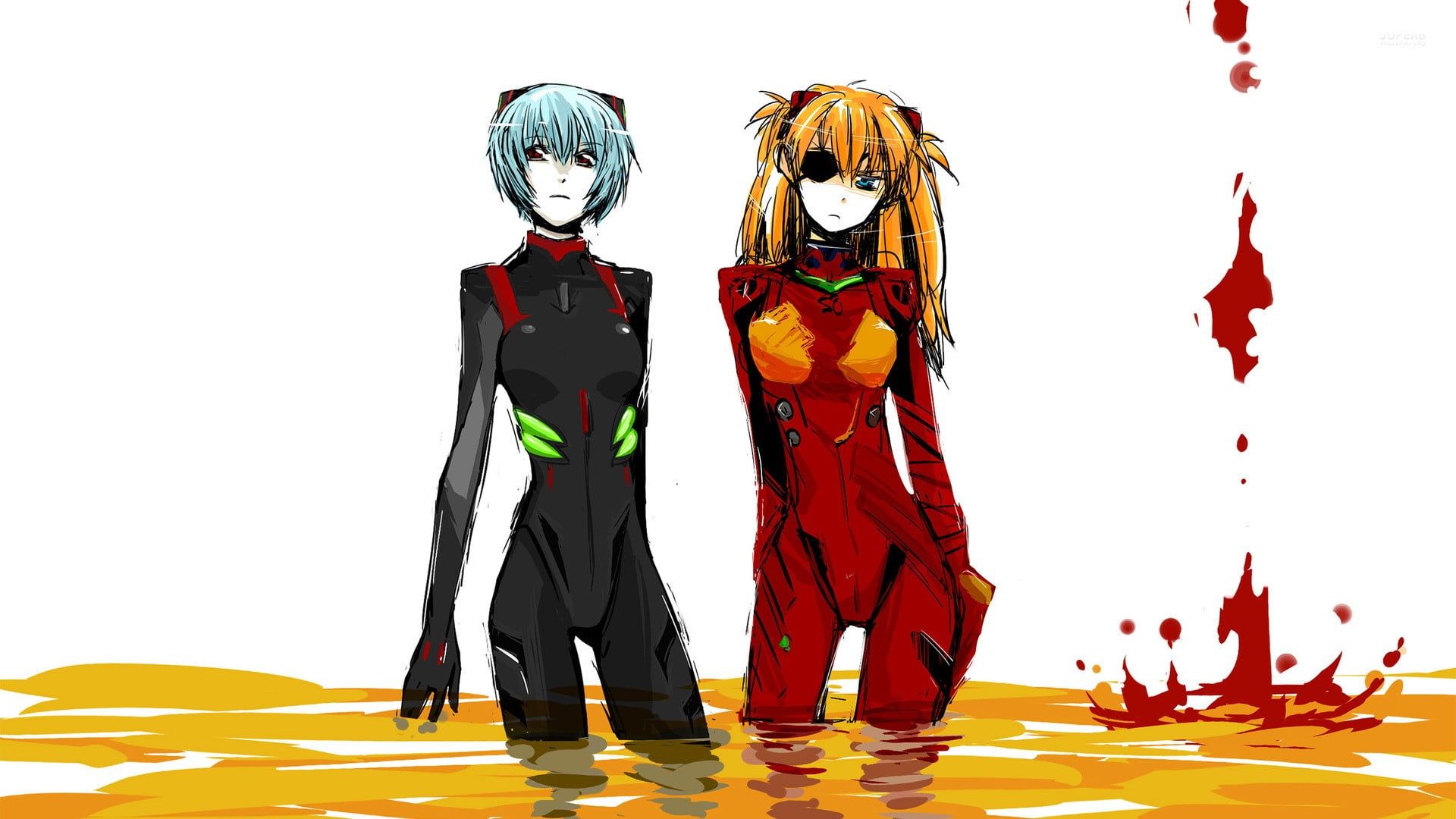 Rei Ayanami and Asuka Langley Soryu from Neon Genesis Evangelion