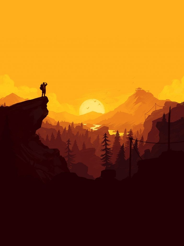 Free download Nature Sunset Simple Minimal Illustration Art