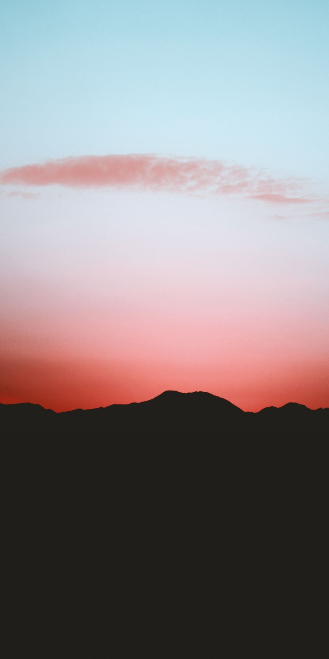 Download 1080x2160 wallpaper silhouette, sunset, hills, minimal