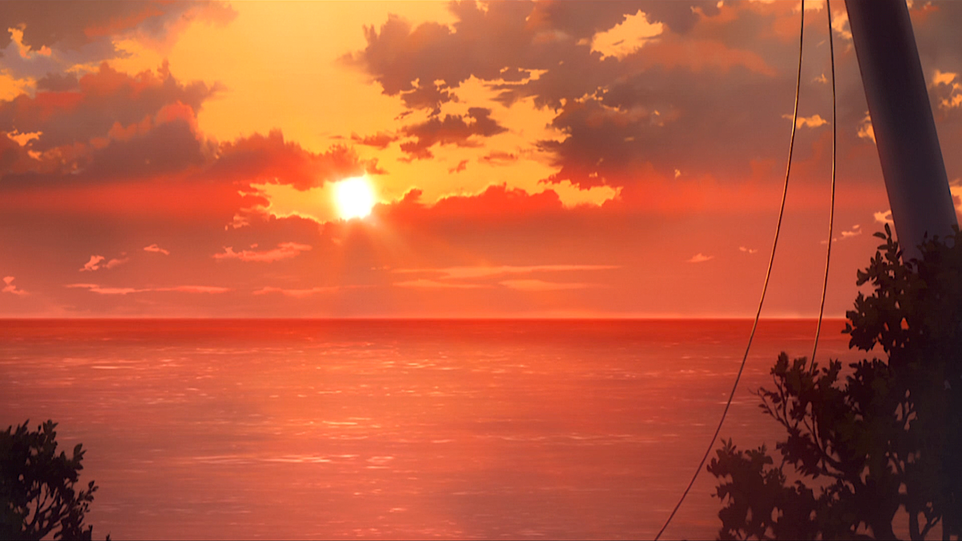 Sunset Beach Background Anime : Desktop Wallpaper Original Anime Sunset